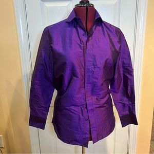 Oswald Boateng 100% Silk Men’s Button Front Shirt Size 38/15